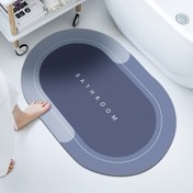 Resim 1 adet Hızlı Kuruyan Polyester Banyo Paspası, Kaymaz Ultra-Hızlı Kuruyan Duş Zemin Halısı, Yatak Odası, Mutfak, Çamaşırhane için Yumuşak Banyo Halısı - Duş Aksesuarları 