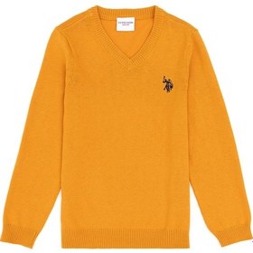 Resim U.S. Polo Assn. Erkek Çocuk Hardal Basic V Yaka Kazak 50294200-VR072 