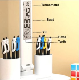 Resim ALFAGİFT Led Masa Üstü Lambası 7w Dokunmatik Standlı Çocuk Ders Kitap Çalışma Kalemlik Masa Lambası 