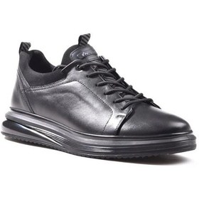 Resim Marcomen 19596 Hafif Sneaker Deri Erkek Ayakkabı Siyah 