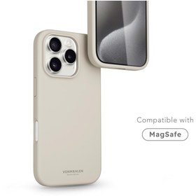 Resim VONMAEHLEN Vonmahlen Yumuşak Silikon Kapak & Kılıf iPhone 16 Pro Max - Krem 