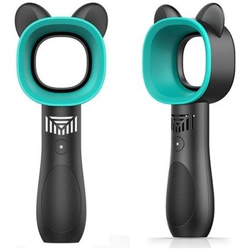 Elde Taşınmış Soğutma Bladeless Fan Usb Mini Fan Masaüstü Bladess Fan Şarj Edilebilir Sessiz 3 Dişli Sevimli Siyah