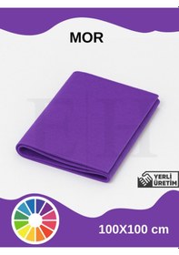 Resim Mor Renk Metrelik Ince Keçe Kumaş Keçe 1 Mm Aktivite Keçesi Renkli Keçe 1 Metre 100 Cm X 100 Cm 