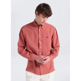 Resim Brooks Brothers Kırmızı Erkek Düğmeli Regular Fit Melanj Gömlek BBSS26MSH022 