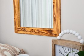 Resim DFN WOOD DOĞAL AHŞAP DİKDÖRTGEN BOY AYNASI, 160X60 