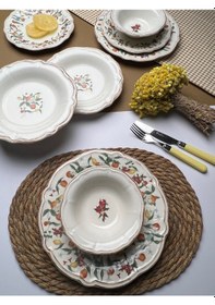Resim Tabak Evi Fulya Food Garden Porselen Yemek Takımı 6 Kişilik 24 Pa 