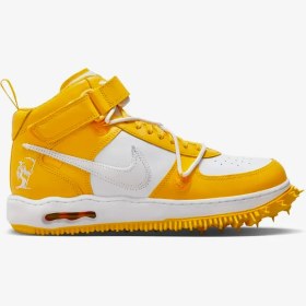 Resim Off-White™ 'x Nike Air Force 1 Mid 'White and Varsity Maize' 
