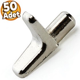 Resim Badem10 Raf Pimi Düz Cam Ahşap Metal Raf Tutucu Çivisi Mobilya Dolap Pimi (50 Adet) 