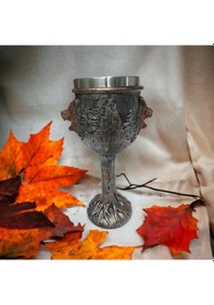 Resim Aslan Kafası Tasarımlı Paslanmaz Çelik Kadeh Bardak 