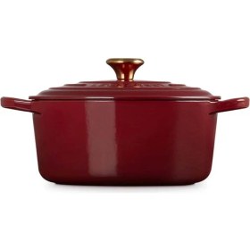 Resim Döküm Demir Yuvarlak Güveç Tenceresi, 28CM, 6,7 L, Ideal Yavaş Pişirme ve Fırınlama Için 