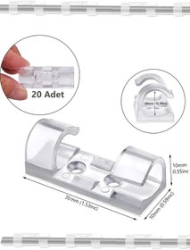 Resim Factorial Yapışkanlı Kablo Düzenleyici 10 Adet Tutucu Klips Tv Kablo Sabitleyici Ofis Aksesuar Cırt Kelepçe 