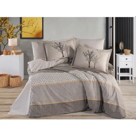 Resim Hobby Çift Kişilik Poplin Nevresim Tanya Kahve Görsel 