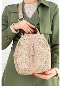 Resim Just Polo Kadın Günlük Kullanıma Uygun Su Geçirmez Çok Bölmeli Sırt Çantası Shopper Kum 