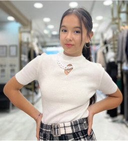 Resim Minimoda Kids Yakasında Zincir İnce Kız Triko Kazak 