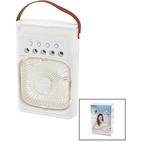 Resim 3in1 Hava Nemlendirme - Fan - Gece Lambası Masa Üstü Buzlu Vantilatör 360 Derece Usb Şarj 3kademe Hız 5250 
