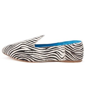Resim Osay Siyah-Beyaz Kadın Deri Loafer LA ZEBRA 