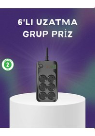 Resim 6 Prizli Çoklu Uzatma Kablosu Usb Type-c Hızlı Şarj Termal Koruma 1 