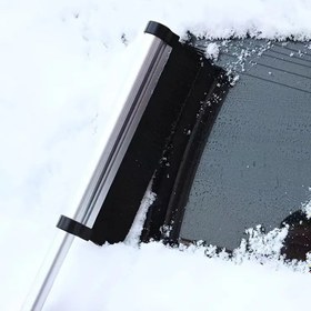 Resim Eşya Dünyası 1 adet Çok Fonksiyonlu Taşınabilir Kar Küreği, Teleskopik Buz Kazıyıcı 