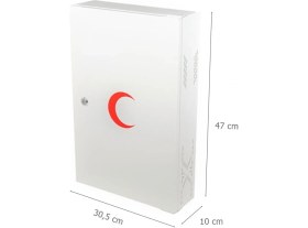 Resim Eym Akşan Metal Kilitli Kapaklı Ilk Yardım Ecza Dolabı Beyaz Kod : 416 