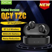 Resim Küresel Sürüm Qcy T2c Tws Bt Kablosuz Kulaklıklar Çift Mikrofonlu 800mah Şarj Kutusu Stereo Bt Kulaklıklar Spor Koşu Mini Kulaklıklar 