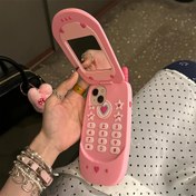 Resim Koreli Sevimli 3D Rosa Cep Telefonu Modeli Flip Ayna Silikon Telefon Kılıfı for iphone 15 14 13 12 Pro Max 11 Şok Emici Yumuşak Kapak Hediye 