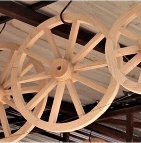 Resim Otantik Ahşap At Arabası Tekeri 70 Cm.Boyasız Diğer 