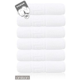 Resim 6'lı Greek Beyaz Banyo Havlusu - 70x140cm, 490gr, %100pamuk, Spa Ve Otel Havlusu Beyaz 