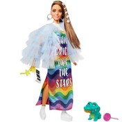 Resim Barbie Extra Renkli Elbiseli Bebek Gyj78 