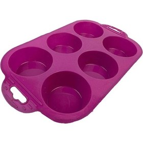 Resim 6 Bölmeli Silikon Muffin Kek Kalıbı - Elm-01-768303 Çok Renkli 