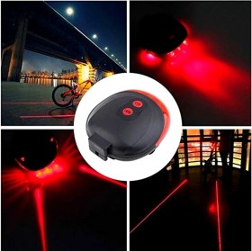 Resim Çok Fonksiyonlu Pilli Bisiklet LED Lazer Işığı Arka Stop Lambası 