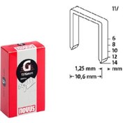 Resim Novus G Tip 11/6mm Yassı Zımba Teli 5000 Li Paket 