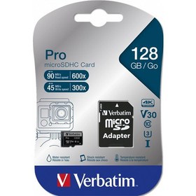 Resim Verbatim 128GB Pro U3 Micro SDXC CLASS 10 UHS-I Hafıza Kartı (90MB/sn. - 45MB/sn.) 