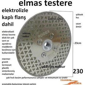 Resim Elmas Daire Testere Flanşlı Mermer Kesici 230 Turbo Elmas Granit 