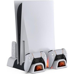 Resim Dobe Tp5 05100 Ps5 Led Göstergeli Fanlı Oyun Hazneli Şarj Stand 