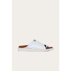 Resim Bueno Shoes Beyaz Deri Kadın Düz Terlik 