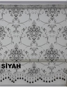 Resim Asyhome Siyah-Krem Damask Desen Çift Mek. Tül Stor Zebra Perde 