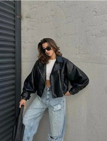 Resim Genculus Yeni Sezon Oversize Kadın Siyah Ceket Siyah 