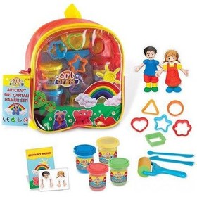 Resim Sırt Çantalı Oyun Hamuru Seti Kalıplı Oyun Hamuru Art Craft 