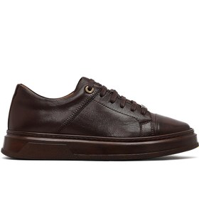 Resim Derimod Erkek Kahverengi Bağcıklı Deri Sneaker,Kışlık Spor Ayakkabı 25WFD654318 
