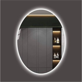 Resim Dnr-Mirror50 x Dnr-Mirror 70 cm Beyaz Ledli Elips Banyo Aynası Tuvalet Aynası 