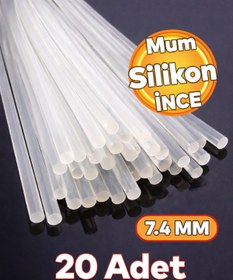 Resim Prismo İnce Çubuk Sıcak Mum Silikon 30 Cm - 20 Adet 