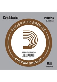 Resim D'addario Pb023 Phosphor Bronze Akustik Gitar Tek Teli - .023 Aksesuar Fosfor Bronz Sargı, Sıcak Ve Parlak Ton Dengesi, Korozyona Dayanıklı Ambalaj Ve Uzun Ömürlü Tını 