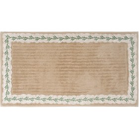 Resim Yeşil Dal İşlemeli Pamuk Ayak Havlusu 