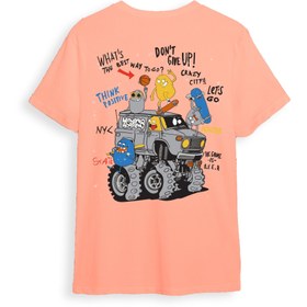 Resim Cool Monsters - Oversize T-Shirt Sırt - XL / Somon 