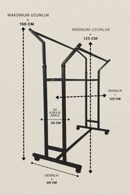 Resim Genel Markalar Tekerlekli Çift Taraflı Stand Askılık Stant 