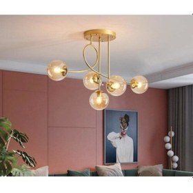 Resim Pare Model Modern Spor Gold 5'lı Glop Bal Camlı Avize 