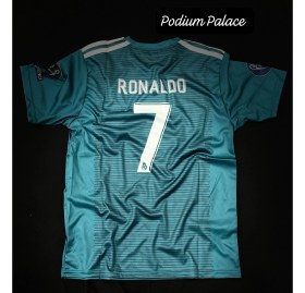 Resim Turkuaz Real Madird C.ronaldo Cardiff 2016-17 Final Kısa Kol Forması Ronaldo (Turkuaz) Zyn 