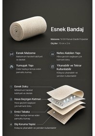 Resim Esnek Elastik Bandaj Medikal Elastik Sargı Bezi, Sporcu Bandajı, Kompresyon Destek Sargısı 10cm X 2m 