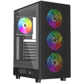 Resim PowerBoost A600B 600W 80+ ATX USB 3.0 Rainbow Fanlı Mesh Siyah Gaming Kasa 