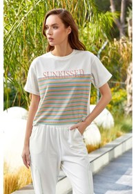 Resim Cossy By Aqua 23717 Kadın İkili Rahat Ev Giyim-krem Krem 